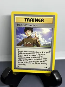 Vintage Pokemon TCG Brock's Protection 101/132 Gym Challenge Unlimited LP - Image 1