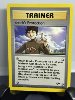 Vintage Pokemon TCG Brock's Protection 101/132 Gym Challenge Unlimited LP - Image 2