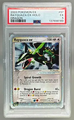 2003 Pokemon EX Dragon 97 Rayquaza ex Holo PSA 5 137698169 - Image 1