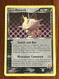Rocket’s Meowth 46/109 Non Holo Team Rocket Returns Pokemon TCG - Image 1