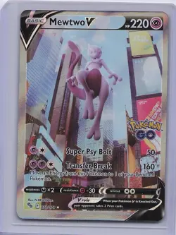 Mewtwo V 072/078 Rare Ultra Pokemon GO Pokemon Near Mint - Image 1