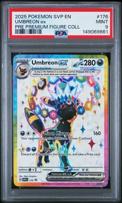 2025 POKEMON SVP EN-SV BLACK STAR PROMO #176 UMBREON EX PSA 9 - Image 1