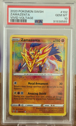 58934411 Zamazenta 2020 Pokemon Sword & Shield Vivid Voltage #102/185 PSA 10 - Image 1