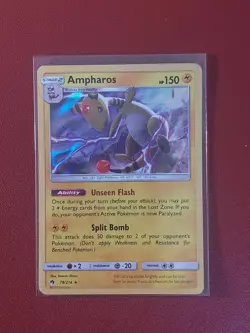 Ampharos 78/214 Holo Rare Lost Thunder Pokemon Holo Near Mint - Image 1