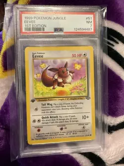1999 POKEMON JUNGLE 1ST ED #51 EEVEE PSA 7 - Image 1