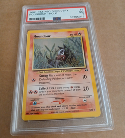 2001 Pokemon Neo Discovery Houndour Holo Rare 5/75 Unlimited PSA 7 NM WOTC - Image 1