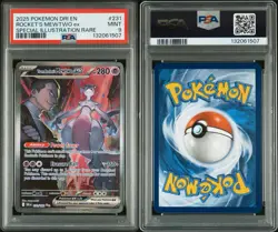 2025 POKEMON DRI EN-DESTINED RIVALS #231 TEAM ROCKET'S MEWTWO EX PSA 9 - Image 3