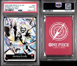 Monkey D. Luffy PSA 10 English One Piece ST21-001 Gear 5 2025 Alternate Art - Image 1