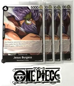 4x One Piece OP09-086 R Jesus Burgess - Foil - English - TCG - Mint - Image 1