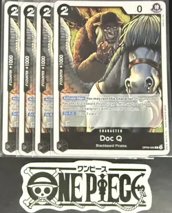 4x One Piece OP09-090 R Doc Q - ENG - Foil - Playset - TCG - NM/M - Image 1