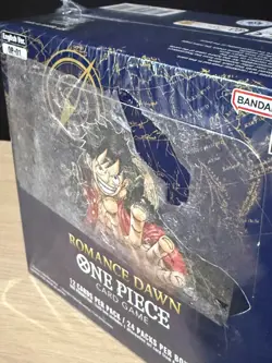 ONE PIECE TCG ROMANCE DAWN OP-01 FACTORY SEALED 24 PACK BOOSTER BOX BLUE BOTTOM - Image 2