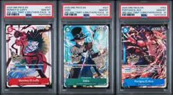 PSA 10 - Luffy Sabo Ace - One Piece 3rd Anniversary Tournament 3 Brothers Pack - Image 1