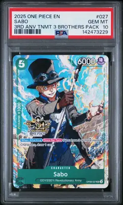PSA 10 - Luffy Sabo Ace - One Piece 3rd Anniversary Tournament 3 Brothers Pack - Image 3