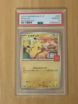 Pikachu 020/M-p McDonald's Happy Set Promo Pokemon Card PSA 10 Gem MT Burgerchu - Image 4
