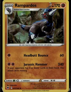 Rampardos Holo Rare SWSH10: Astral Radiance 077/189 Fighting Holo Pokemon Card - Image 1