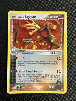 Team Magma’s Aggron 7/95 Holo Rare EX Team Magma vs Team Aqua Pokemon Card LP - Image 2
