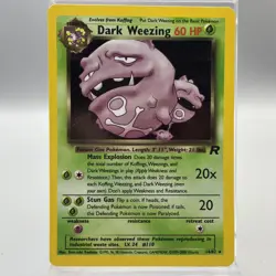 Dark Weezing Holo Rare 14/82 – Team Rocket Set – Vintage Pokemon Card NM - Image 1