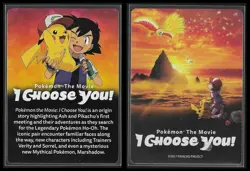 2017 Pokemon The Movie I Choose You! Ash and Pikachu Promo Insert Card NM - Image 1