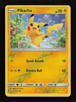 Pikachu 19/68 Common Hidden Fates Pokemon Reverse Holo Near Mint - Image 1