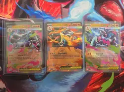 Pokemon mega charizard X and mega charizard Y tin promos + 1 - Image 1