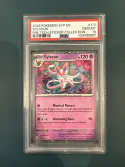 PSA 10 GEM MINT Sylveon Holo - SVP 172 Tech Sticker Collection 2025 Pokemon - Image 1