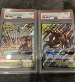 Pokemon SM Black Star Espeon & Deoxys GX, Umbreon & Darkrai GX PSA 9 Sequential - Image 1
