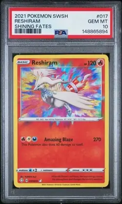 RESHIRAM #017 PSA 10 • 2021 POKEMON SWORD & SHIELD SHINING FATES - Image 1