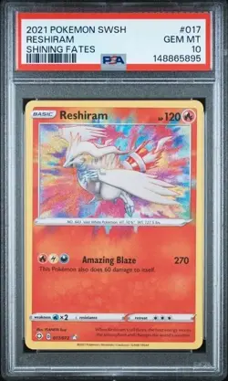 RESHIRAM #017 PSA 10 • 2021 POKEMON SWORD & SHIELD SHINING FATES - Image 3