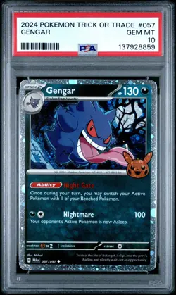 Gengar #057/091 Cosmos Holo Trick or Trade 2024 PSA 10 - Image 1