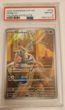 Mimikyu Pokemon 2024 Paldean Fates ETB PROMO #075 PSA 8 - Image 1