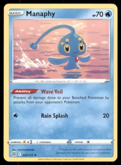 Pokemon – Manaphy – 041/172 – Rare – Brilliant Stars – NM - Image 1