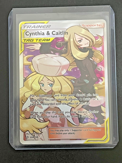 Pokemon TCG Cynthia and Caitlin Full Art Cosmic Eclipse Holo Card 228/236 - Image 1