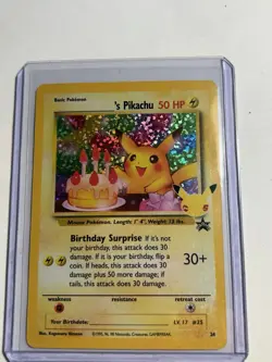POKEMON TCG BIRTHDAY PIKACHU 24 BLACK STAR PROMO HOLO NM CELEBRATIONS - Image 1