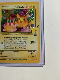 POKEMON TCG BIRTHDAY PIKACHU 24 BLACK STAR PROMO HOLO NM CELEBRATIONS - Image 3