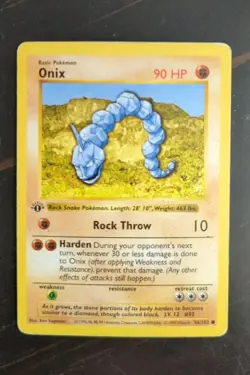 1999 1st Edition Onix 56/102 Pokemon Base Set Shadowless - Image 2