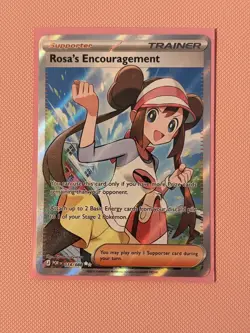 Pokemon TCG Perfect Order Rosa’s Encouragement Full Art 114/088 NM Pack Fresh - Image 1