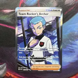 Pokemon TCG Destined Rivals Team Rocket’s Archer 223/182 Ultra Rare NM/M - Image 1