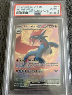 2025 POKEMON JTG EN-JOURNEY TOGETHER #187 SALAMENCE EX PSA 10 - Image 1
