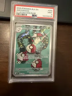 134871752 Amoonguss 2025 Pokemon Black Bolt #96 Illustration Rare PSA 9 - Image 1