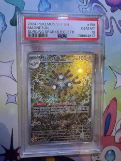 Pokemon - Surging Sparks - Magneton #159 - Pokemon Center Stamp - Graded PSA 10 - Image 1