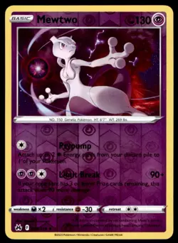 Mewtwo 059/159 Holo Rare Crown Zenith Pokemon Reverse Holo Near Mint - Image 1