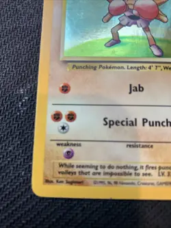 Pokemon TCG Hitmonchan Base Set 7/102 Holo 1999-2000 Wizards Base Set Holo Lp+ - Image 3