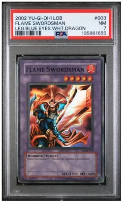Yu-Gi-Oh 2002 LOB-003 Flame Swordsman PSA 7 - Image 1