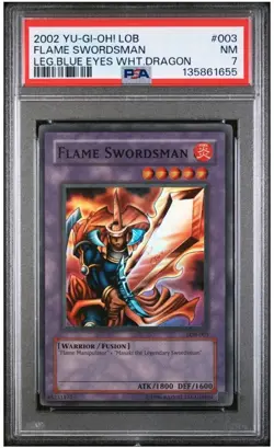 Yu-Gi-Oh 2002 LOB-003 Flame Swordsman PSA 7 - Image 3