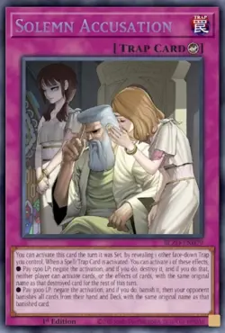 BLZD-EN079 Solemn Accusation Secret Rare 1st Edition YuGiOh Preorder - Image 1