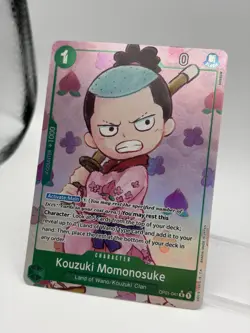 One Piece Kouzuki Momonosuke OP01-041 (PRB01) Alt Art Parallel NM ENGLISH - Image 3