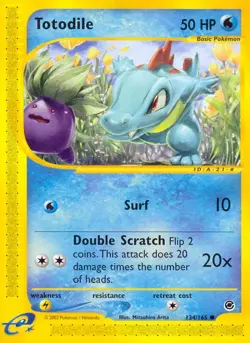 Pokemon Totodile (134/165) Expedition Base Set LP - Image 1