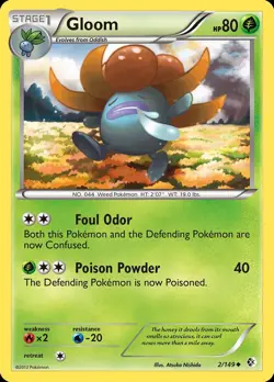 Pokemon Gloom (2/172) Boundaries Crossed MP REVERSE HOLO - Image 1
