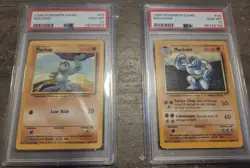 1999 pokemon base set psa 10 english Machop + Machoke - Image 1