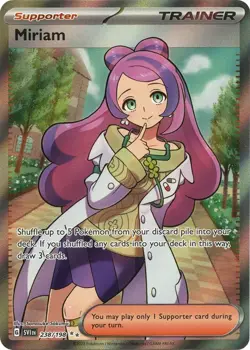Pokemon TCG Miriam Scarlet & Violet Trainer Holo Ultra Rare Card 238/198 - Image 2